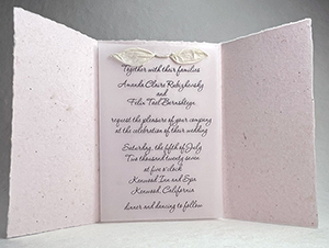 7x12 cotton invitation - printed example