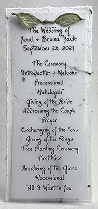 4x9 cotton invitation - printed example