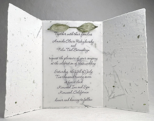 7x12 cotton invitation - printed example