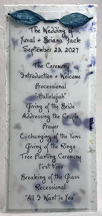 4x9 cotton invitation - printed example