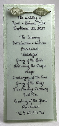 4x9 cotton invitation - printed example