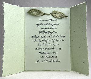 6x9 cotton invitation - printed example