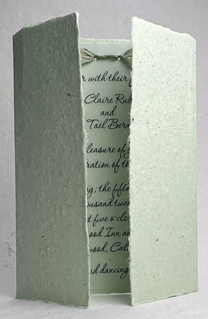 7x10 cotton invitation - printed example