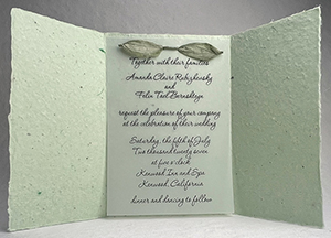 7x12 cotton invitation - printed example