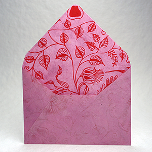 pink print envelope