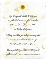 handmade invitation 4.5" x 6 with daisy flower