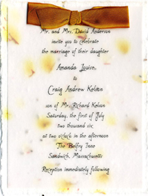 handmade paper invitation - will sprout if planted!