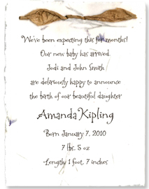 handmade birth announcement