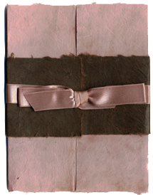 6x9 bifold wrap with chocolate lotka and acorn satin