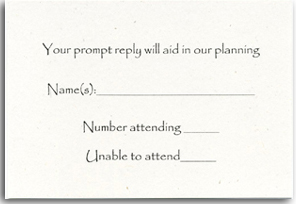 response card on recycled paper