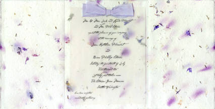 bifold invitation with silk ribbon