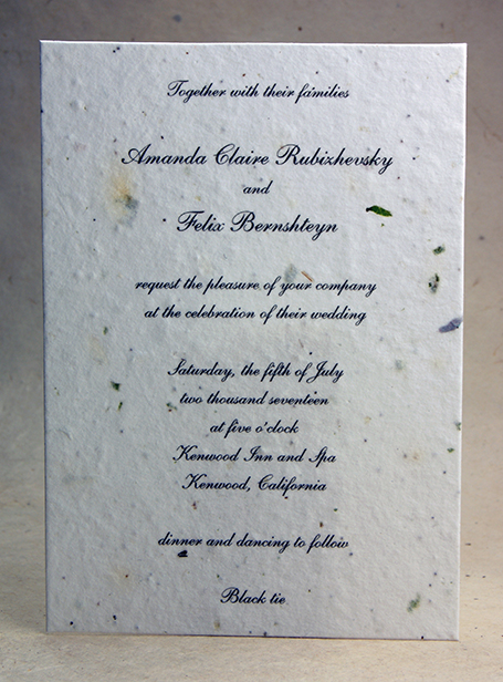 10s seed paper invitation 5x7