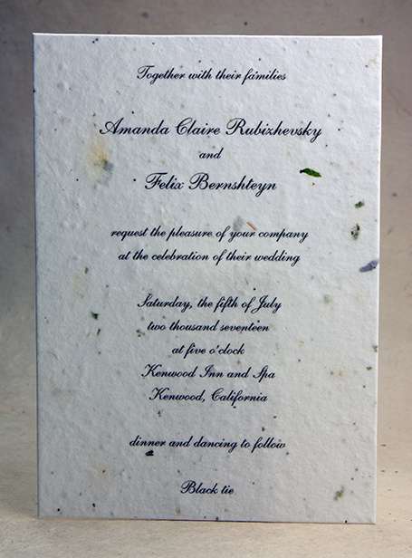 Seed Paper Handmade for Wedding Invitations - Wildflower Seeded