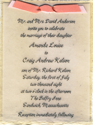 lotka fiber invitation with double ribbon tie