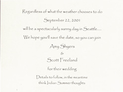 save the date card