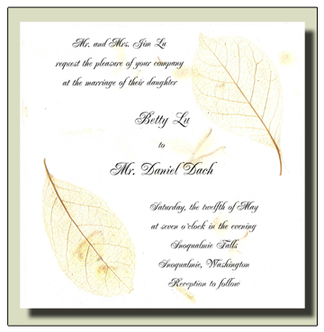 Winter Sweet Flowerseed Handmade Invitation