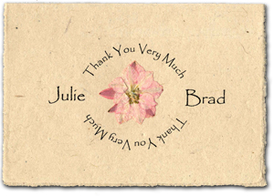 custom printed pressed flower thank you card