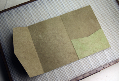 Aspen pocket fold invitation handmade paper
