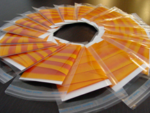 Orange silk ribbon wheel