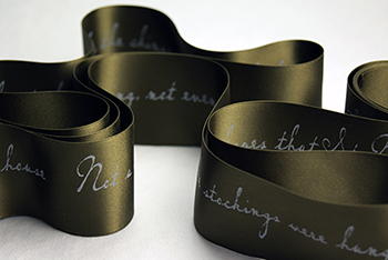 green satin ribbon