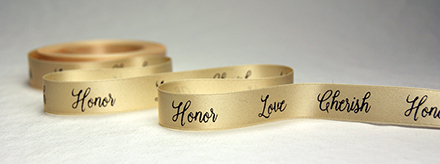 love honor cherish satin ribbon