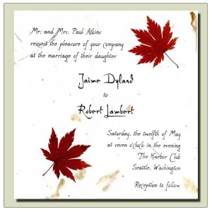 Red Japanese Maple Leaf invitation