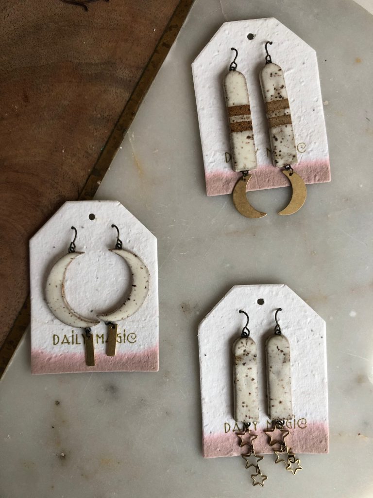 Large seed paper tags with blush pink dip dye