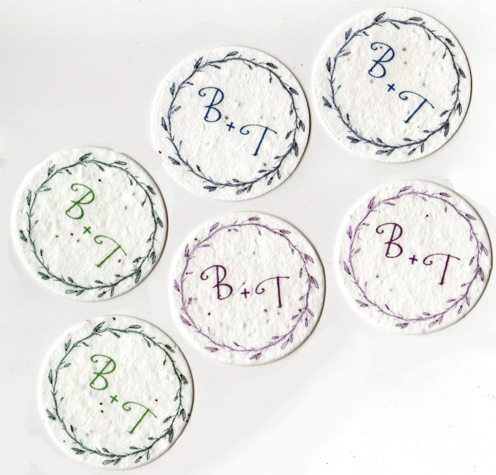 Customized seed paper favors