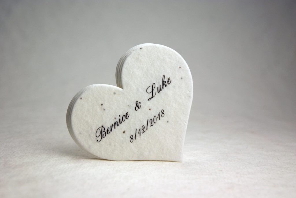 Handmade Seed Paper Personalized Heart