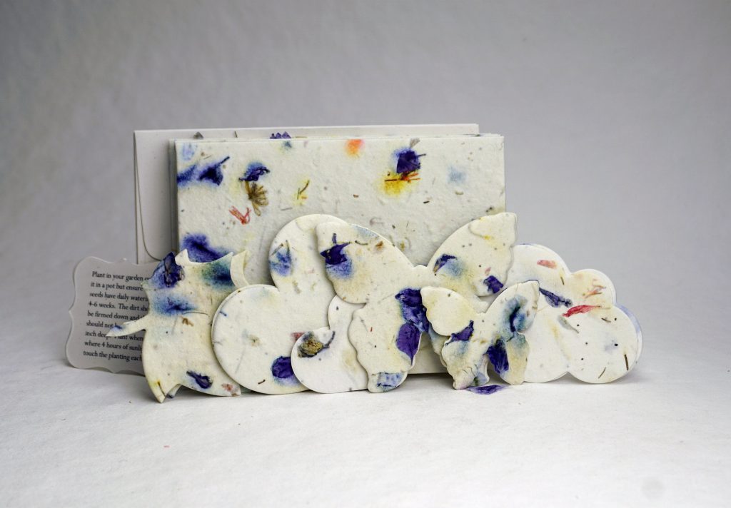 Purple Larkspur Wildflower Seed Paper Cards and Die Cut Shapes