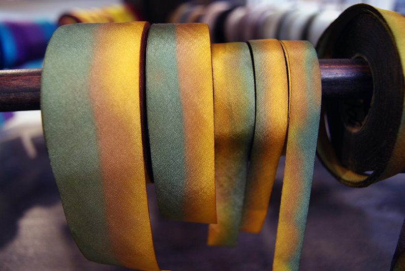 silk ribbon on the rack