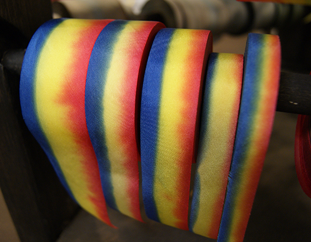 silk ribbon on the rack