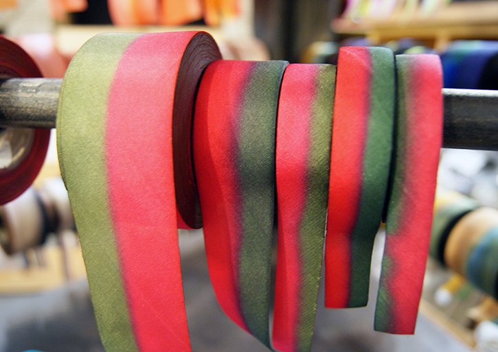 silk ribbon on the rack