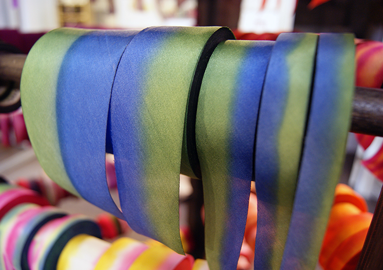 silk ribbon on the rack