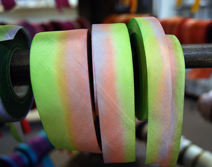 silk ribbon on the rack