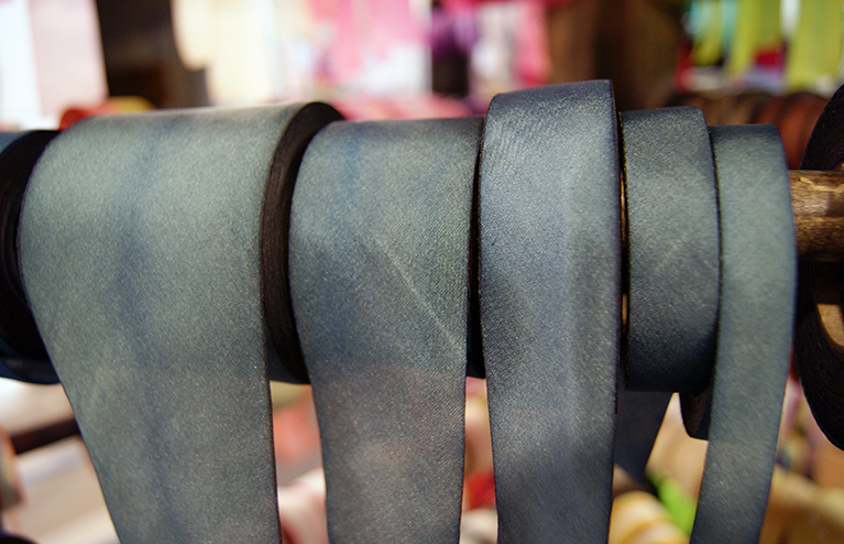 silk ribbon on the rack