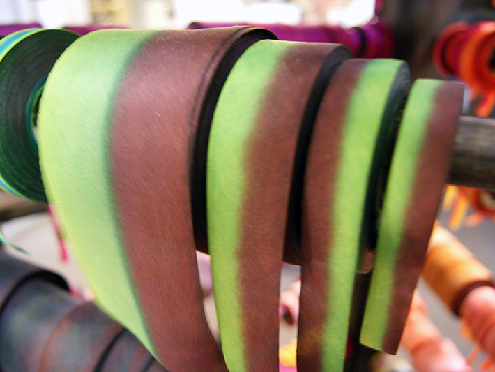 silk ribbon on the rack