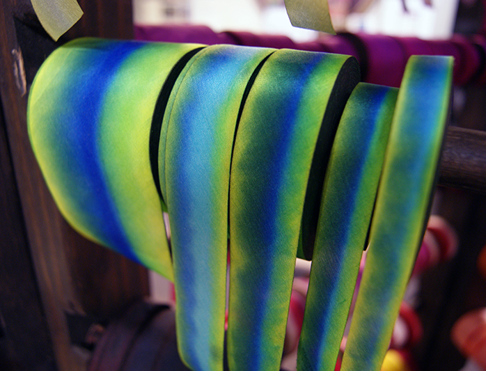silk ribbon on the rack