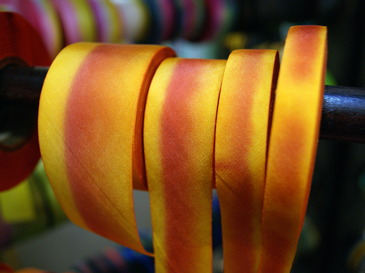 silk ribbon on the rack