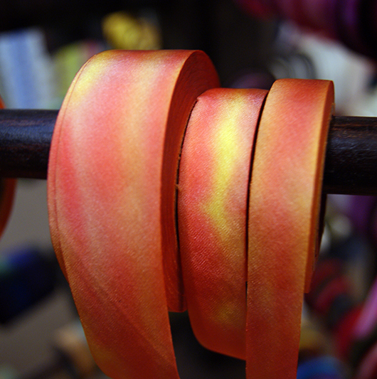 silk ribbon on the rack