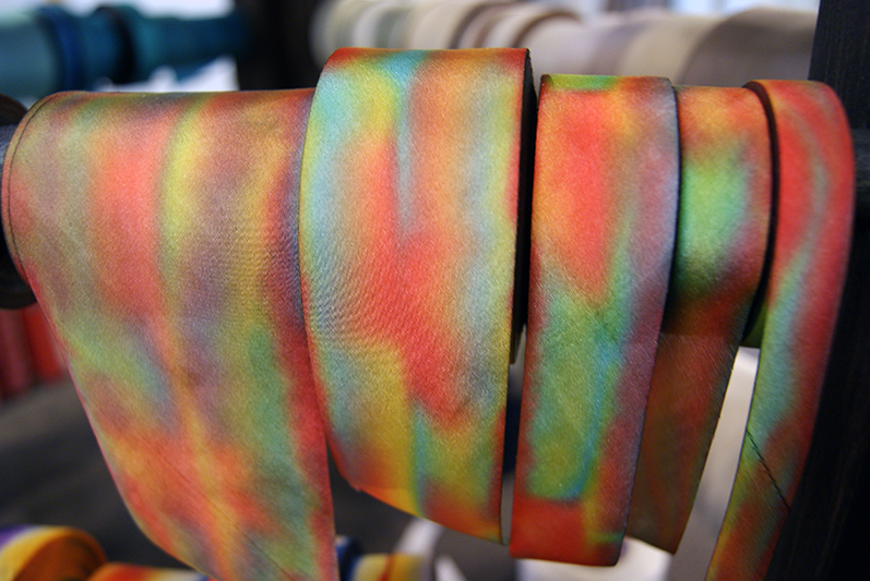 silk ribbon on the rack