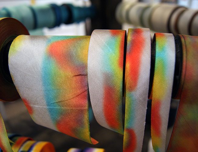 silk ribbon on the rack