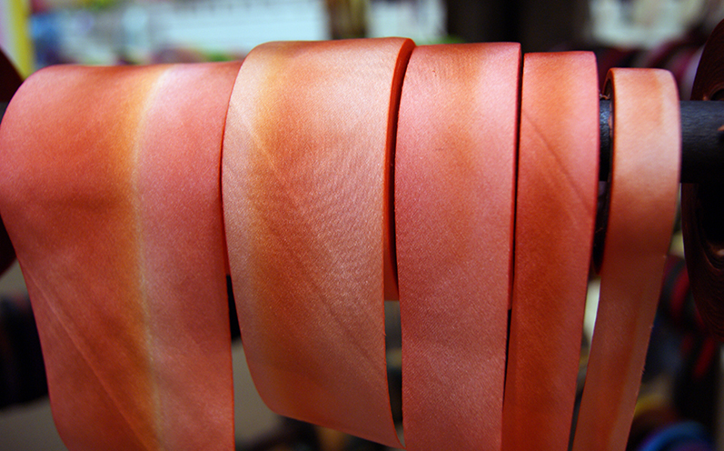 silk ribbon on the rack