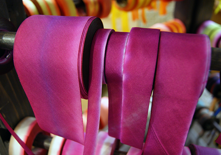 silk ribbon on the rack