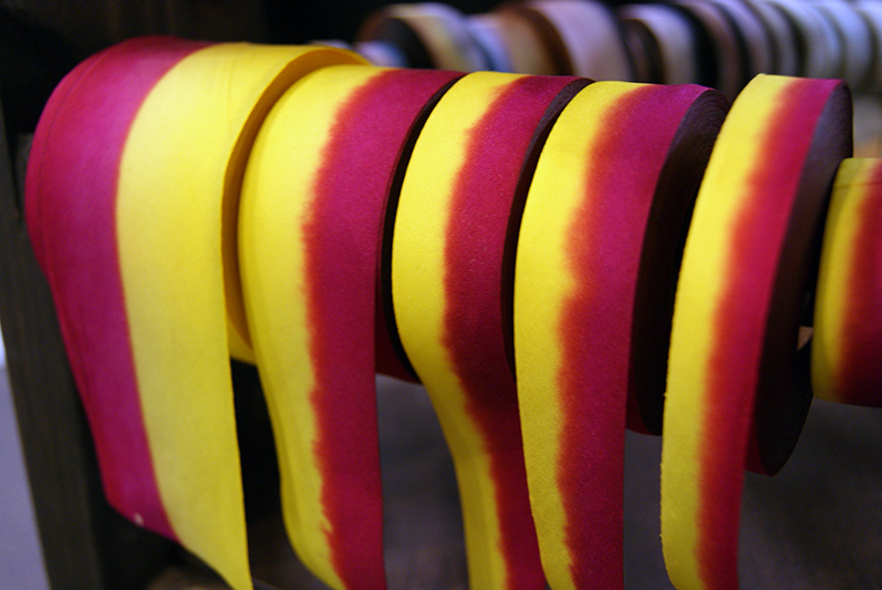 silk ribbon on the rack