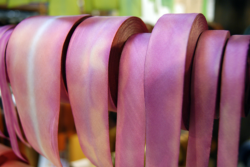 silk ribbon on the rack