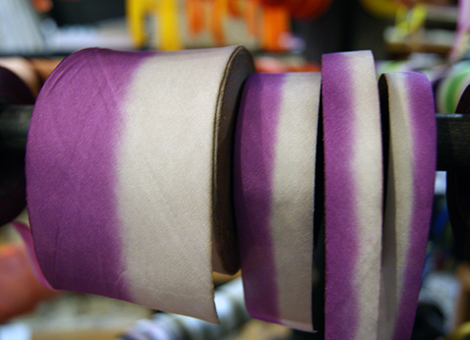 silk ribbon on the rack
