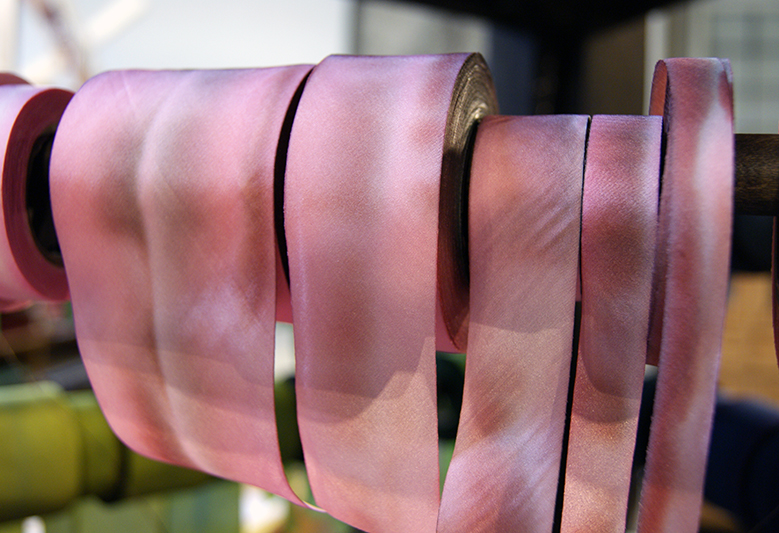 silk ribbon on the rack