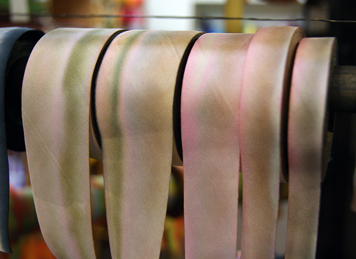 silk ribbon on the rack