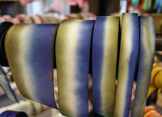 silk ribbon on the rack